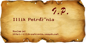 Illik Petrónia névjegykártya